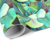 Succulente blauwe en groene woestijnkunst in de wa cadeaupapier (Rol Hoek)