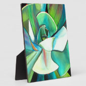Succulente blauwe en groene woestijnkunst in de wa fotoplaat (Zijkant)