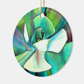 Succulente blauwe en groene woestijnkunst in de wa keramisch ornament (Links)