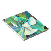 Succulente blauwe en groene woestijnkunst in de wa notitieblok (Schuin)
