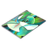 Succulente blauwe en groene woestijnkunst in de wa notitieboek (Linkerzijde)
