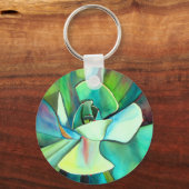 Succulente blauwe en groene woestijnkunst in de wa sleutelhanger (Voorkant)