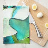 Succulente blauwe en groene woestijnkunst in de wa theedoek (Quarter Fold)