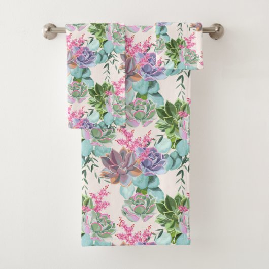 Succulente bloemen bad handdoek (Insitu)