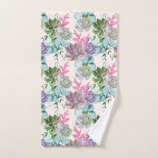 Succulente bloemen bad handdoek (Handdoek)