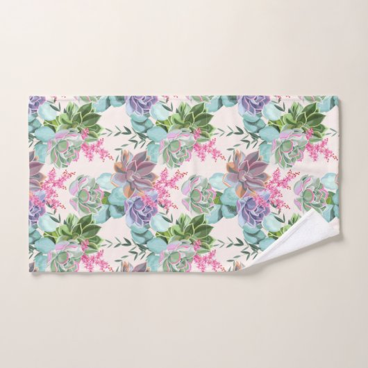 Succulente bloemen bad handdoek (Handdoek)