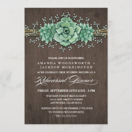 Succulente Bloemen repetitie diner uitnodigingen