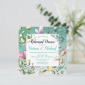 Succulente Bloemen repetitie diner uitnodigingen (Staand voorkant)