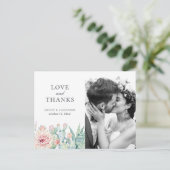 Succulente bloemen. Trouwen bloemencactus bedankt Briefkaart (Staand voorkant)