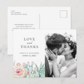 Succulente bloemen. Trouwen bloemencactus bedankt Briefkaart (Voorkant / Achterkant)