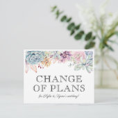 Succulente bloemige nieuwe trouwdatum aankondigingskaart (Staand voorkant)