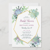 Succulente Bridal Shower Invitation Kaart (Voorkant)