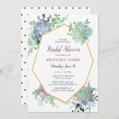 Succulente Bridal Shower Invitation Kaart (Voorkant / Achterkant)