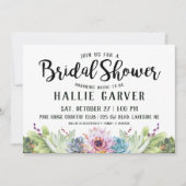Succulente Bridal Shower Uitnodiging (Voorkant)