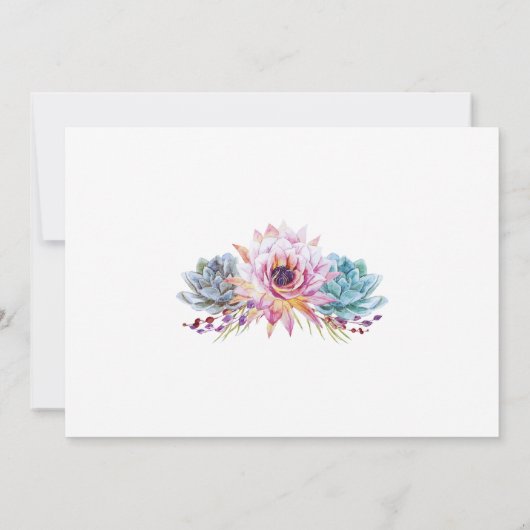 Succulente Bridal Shower Uitnodiging (Achterkant)