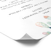 Succulente bruiloft. Drinken staaf met cactus-alco Poster (Hoek)