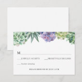 Succulente Bruiloft RSVP bijsluiter kaart (Voorkant / Achterkant)