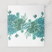 Succulente bruiloft. Waterverf blauwe cactus. cact Plaatskaartje (Buitenkant ongevouwen)