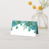 Succulente bruiloft. Waterverf blauwe cactus. cact Plaatskaartje (Voorkant)