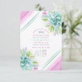 Succulente bruine bruine roze RSVP Kaartje (Staand voorkant)