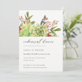 Succulente Cacti Red Flora repetitie Dinner Invite Bedankkaart (Staand voorkant)