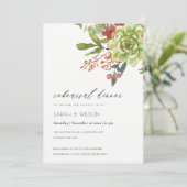 Succulente Cacti Red Flora repetitie Dinner Invite Bedankkaart (Staand voorkant)