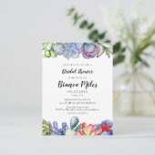 Succulente cactus Bridal douche Uitnodiging (Staand voorkant)