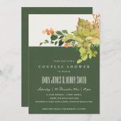 SUCCULENTE CACTUS FLORAL WATERVERF KOUPLEKKEN KAART (Voorkant / Achterkant)