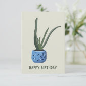 Succulente Cactus Happy Birthday-kaart Kaart (Staand voorkant)