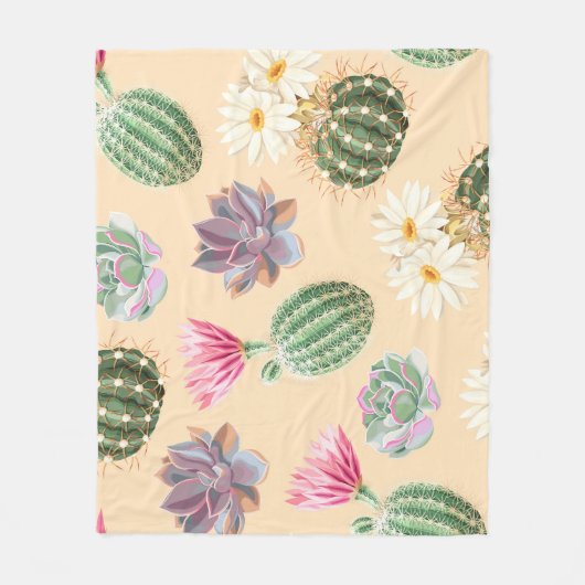 Succulente cactus: hoog detailpatroon fleece deken (Voorkant)