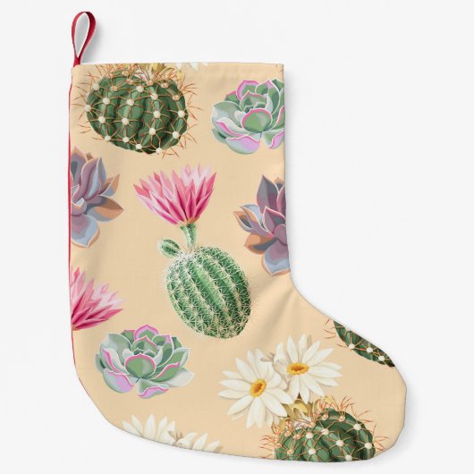 Succulente cactus: hoog detailpatroon kleine kerstsok (Voorkant)