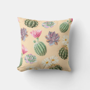 Succulente cactus: hoog detailpatroon kussen