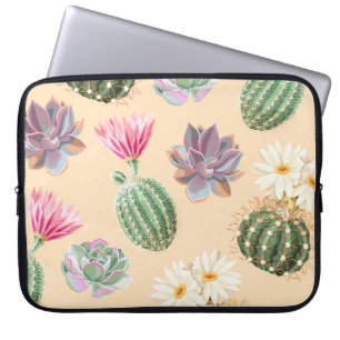Succulente cactus: hoog detailpatroon laptop sleeve