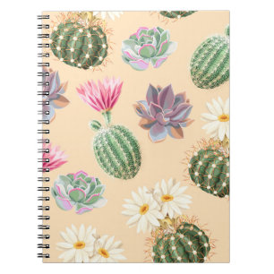 Succulente cactus: hoog detailpatroon notitieboek