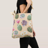 Succulente cactus: hoog detailpatroon tote bag (Dichtbij)