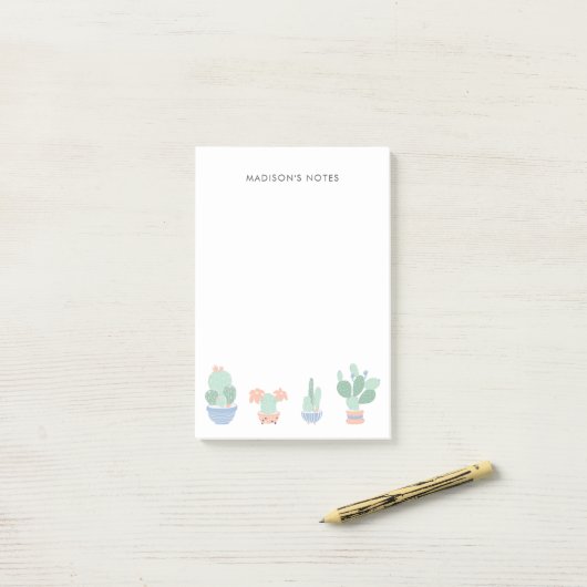 Succulente cactus illustratie Schattigee Post-it n Post-it® Notes (Op bureau)