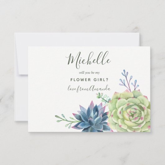 Succulente cactus planten zullen je mijn Bloemenme Kaart (Voorkant)