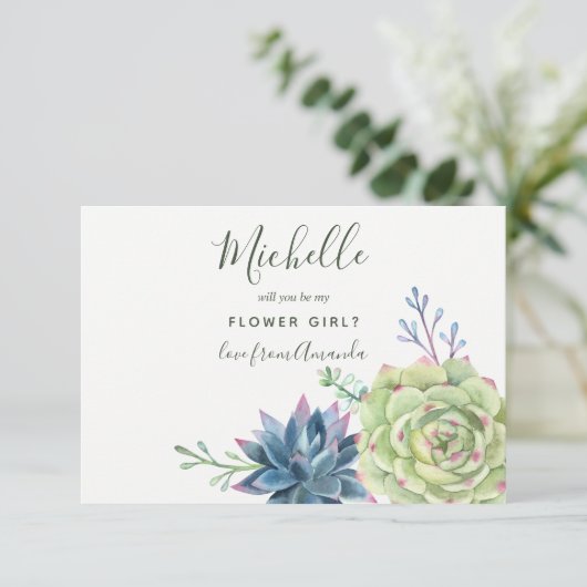 Succulente cactus planten zullen je mijn Bloemenme Kaart (Staand voorkant)