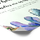 Succulente cactus Raad eens hoeveel Baby shower sp Poster (Hoek)