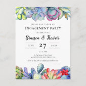 Succulente cactus verlovingsuitnodiging briefkaart (Voorkant)