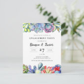 Succulente cactus verlovingsuitnodiging briefkaart (Staand voorkant)