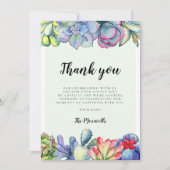 Succulente cactus waterverf Baby shower Bedankkaart (Voorkant)