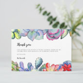 Succulente cactus waterverf Baby shower Bedankkaart (Staand voorkant)