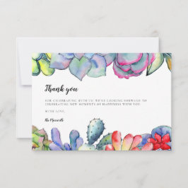Succulente cactus waterverf Baby shower Bedankkaart