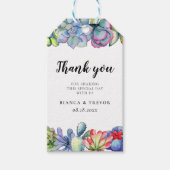 Succulente cactus waterverf bruiloft gunst cadeaulabel (Voorkant)