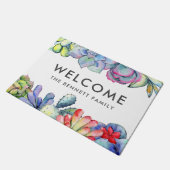 Succulente cactus waterverf deurmat (Schuin)