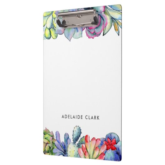 Succulente cactus waterverf klembord (Links)