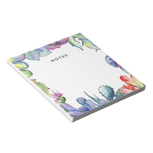 Succulente cactus waterverf notitieblok (Schuin)