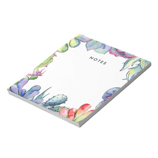 Succulente cactus waterverf notitieblok (Linkerzijde)