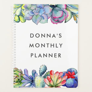 Succulente cactus waterverf planner